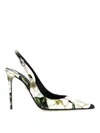 Dolce & Gabbana Printed Leather Slingback Pumps In Multicolour