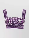 Dolce & Gabbana Women Maiolica Print Poplin Bralette Top In Purple