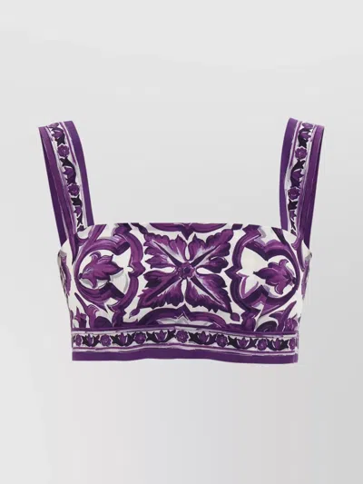 DOLCE & GABBANA FLORAL SQUARE NECK TOP