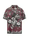 Dolce & Gabbana Bouquet Fiori Short Sleeve Notched Collar Shirt In Brown