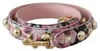 Dolce & Gabbana Pink Floral Gold Studs Bag Accessory Shoulder Strap In Pink