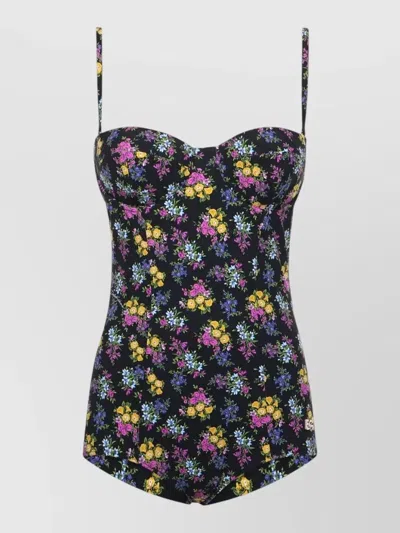 DOLCE & GABBANA FLORAL-PRINT PADDED ONE-PIECE SWIMSUIT