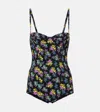 Dolce & Gabbana Floral Swimsuit In Black
