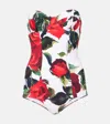 Dolce & Gabbana Floral Swimsuit In Red
