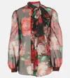 Dolce & Gabbana Shirt With Bow In Chiffon With Floral Print In Multicoloured