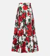 Dolce & Gabbana Floral Tiered Cotton Maxi Skirt In Multicoloured