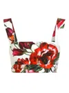 Dolce & Gabbana Multicolor Croped Top With Square Neck And All-over Floral Design In Cotton Woman In Multi