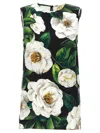 Dolce & Gabbana Gardenia Print Stretch Silk Charmeuse Sleeveless Top In Multicolor