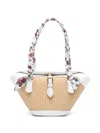 Dolce & Gabbana Borsa A Spalla Coffa Capri In Rafia Con Stampa Floreale Dolce E Gabbana In White