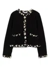 Dolce & Gabbana Floral Trim Single-breasted Jacket In Black