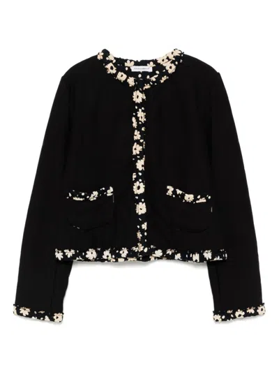 Dolce & Gabbana Kids' Floral Trim Single-breasted Jacket In Black