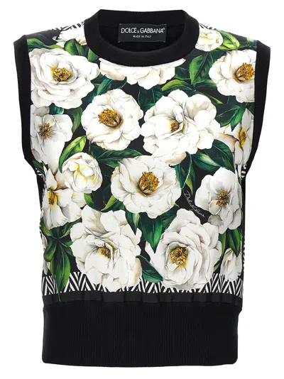 Dolce & Gabbana Floral Print Sweater In Multicolor
