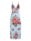 Dolce & Gabbana Floral Midi Dress Fitted Silhouette In Multi