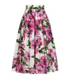 Dolce & Gabbana Womens Peonie Fuxia F.bco Floral-print Cotton Midi Skirt