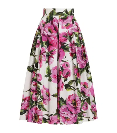 DOLCE & GABBANA FLORAL VOLUMINOUS PLEATED SKIRT