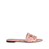 Dolce & Gabbana Dg Interlock Floral-printed Leather Slide Sandals In Pink