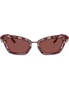 Dolce & Gabbana Florale Cat-eye-sonnenbrille In Rot