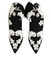 Dolce & Gabbana Floral-embroidered Jersey Stiletto Boot In Black