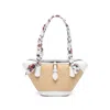 Dolce & Gabbana Borsa A Spalla Coffa Capri In Rafia Con Stampa Floreale Dolce E Gabbana In White
