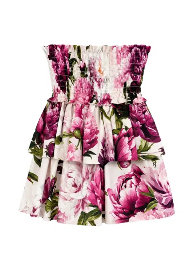 Dolce & Gabbana Kids' Floral-pattern A-line Skirt In Multi