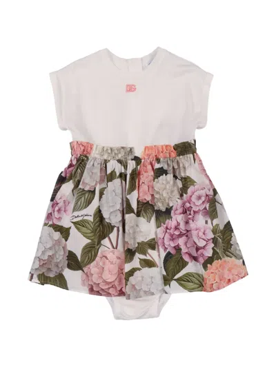 Dolce & Gabbana Kids' Floral-pattern Dress In White
