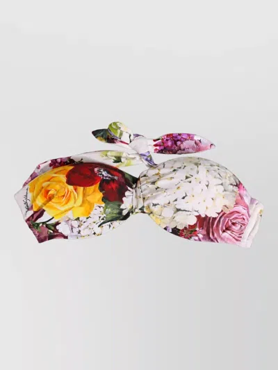 Dolce & Gabbana Floral-print Bikini Top In Multi