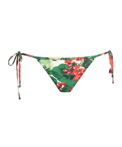 Dolce & Gabbana Floral-print Bikinis In Green
