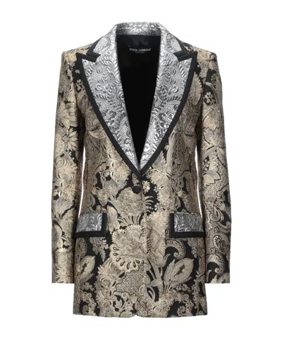 Dolce & Gabbana Floral-print Blazer In Multicolor