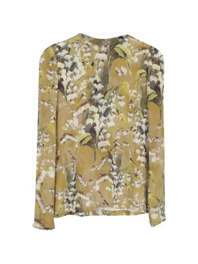 Pre-owned Dolce & Gabbana Floral-print Blouse In Green