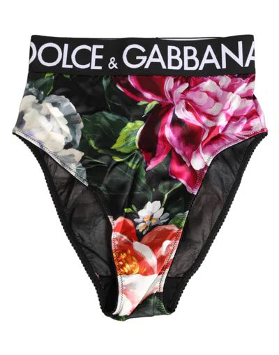 Dolce & Gabbana Floral-print Brief In Black
