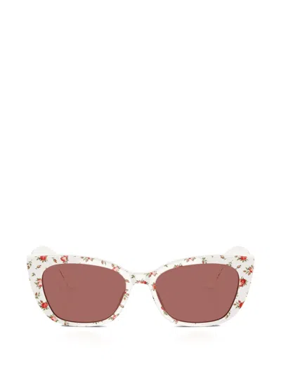 Dolce & Gabbana Kids' Floral-print Cat-eye Sunglasses In Brown