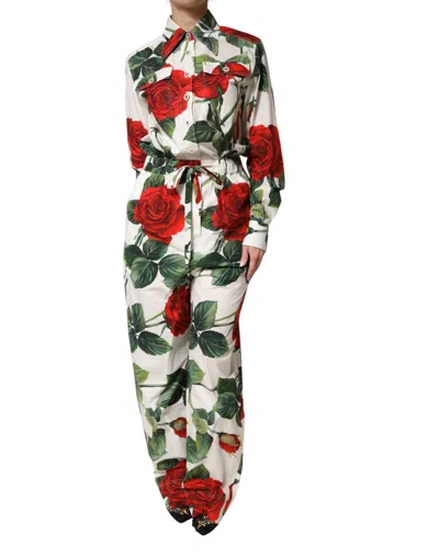 Dolce & Gabbana Floral-print Cotton Dress In Multi