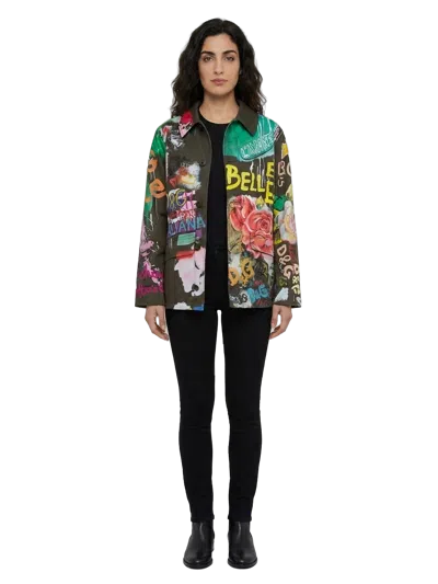 Dolce & Gabbana Floral-print Cotton Jacket In Green