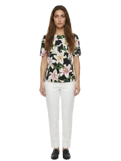 Dolce & Gabbana Floral-print Cotton T-shirt In Multi