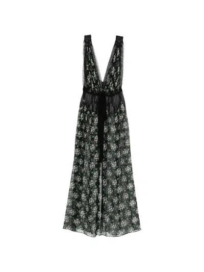 Dolce & Gabbana Floral-print Maxi Dress In Black