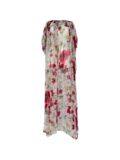 Pre-owned Dolce & Gabbana Floral-print Maxi Dress In Neutrals
