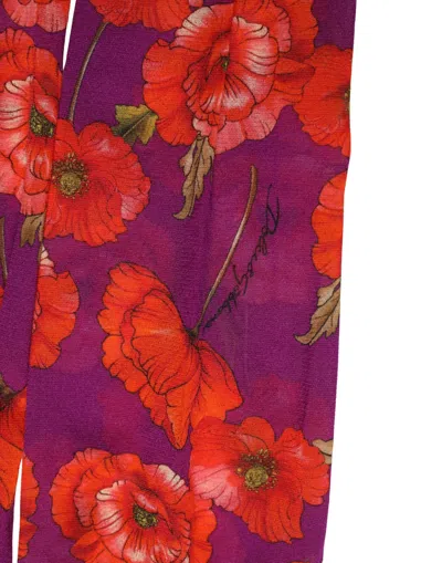 Dolce & Gabbana Floral-print Nylon Leggings In Purple