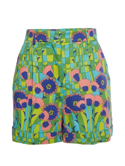 Pre-owned Dolce & Gabbana Floral-print Shorts In Green