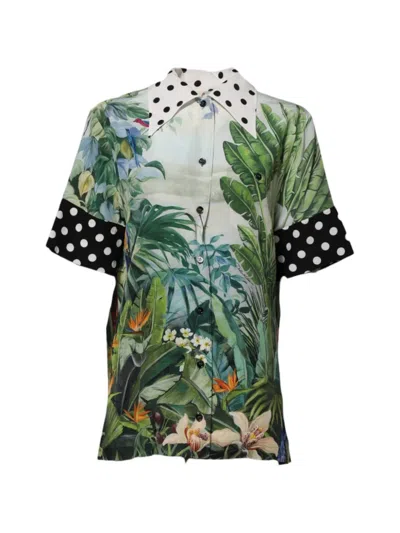 Dolce & Gabbana Floral-print Silk Shirt In Multi