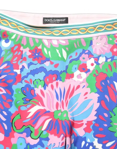 Dolce & Gabbana Floral-print Silk Stretch Leggings In Multi
