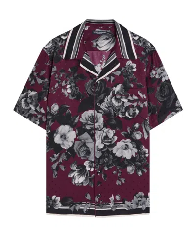 Dolce & Gabbana Floral-print Silk-twill Shirt In Multi