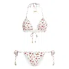 Dolce & Gabbana Small Rose-print Triangle Bikini In White
