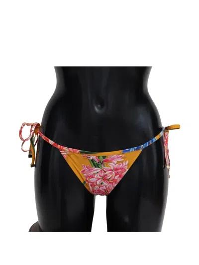 Dolce & Gabbana Floral-print Tie-side Bikini Bottom In Multi