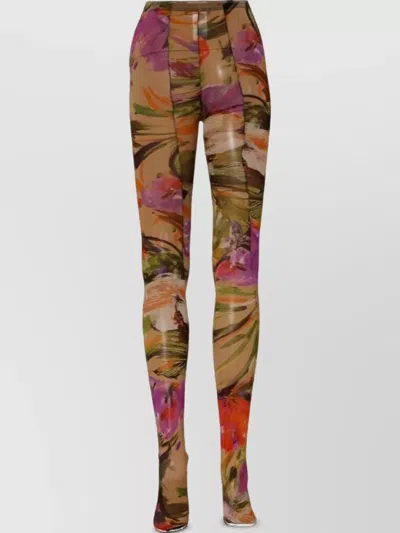 Dolce & Gabbana Floral-print Tights In Multi