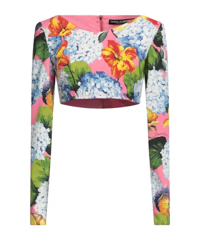 Dolce & Gabbana Floral-print Top In Multi