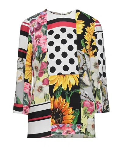 Dolce & Gabbana Floral-print Tops In Multi