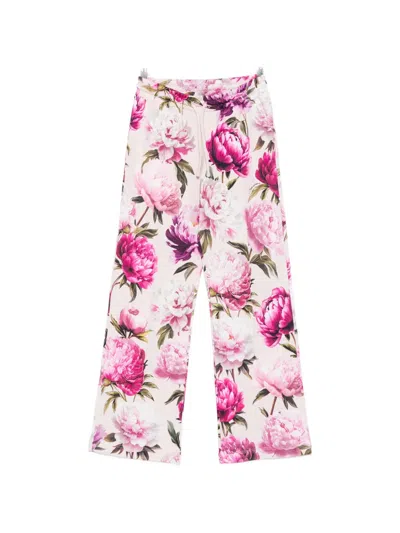 Dolce & Gabbana Kids' Floral-print Track Pants In Pink