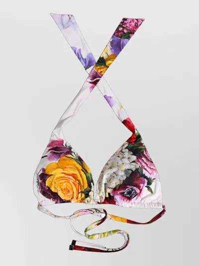 Dolce & Gabbana Floral-print Triangle Bikini Top In Multi