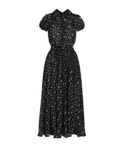 Dolce & Gabbana Floral-print Chiffon Dress In Black