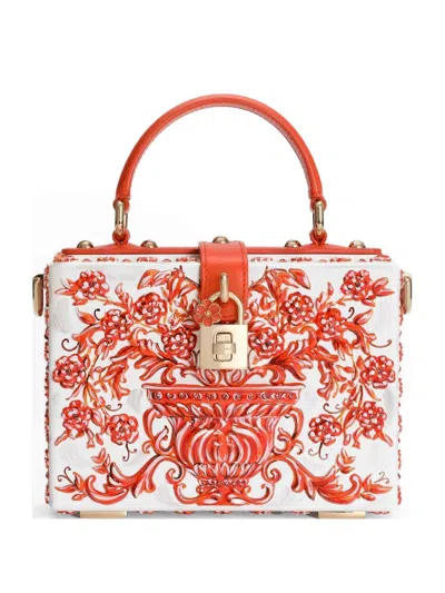 Dolce & Gabbana Floral-relief Tote Bag In White
